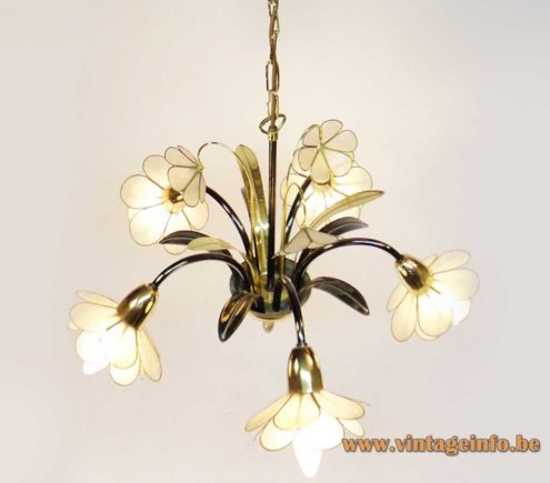 1980s Capiz Flowers Chandelier 3