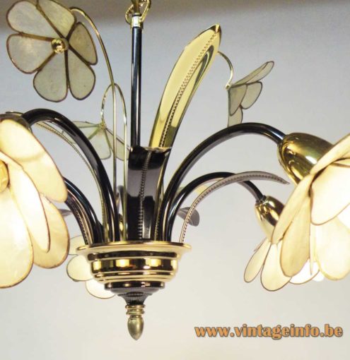 1980s Capiz Flowers Chandelier 5