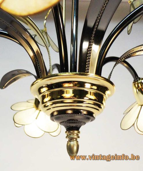 1980s Capiz Flowers Chandelier 6