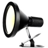 Black Tramo clamp lamp design: Estudi Blanc adjustable conical black spotlight lampshade 1970s Spain E27 socket