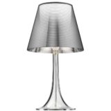 FLOS Miss K table lamp clear round base conical striped silver lampshade 2003 design: Philippe Starck