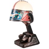 Fase Formula 1 table lamp black plastic base white & red acrylic helmet lampshade 1980s Madrid Spain