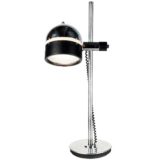 Josep Magem desk lamp 1970s design chrome base & rod black half round lampshade Madom Spain E27 socket