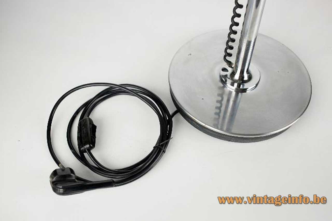  Josep Magem desk lamp 1970s design round chrome base & rod black spiral wire Madom Spain 