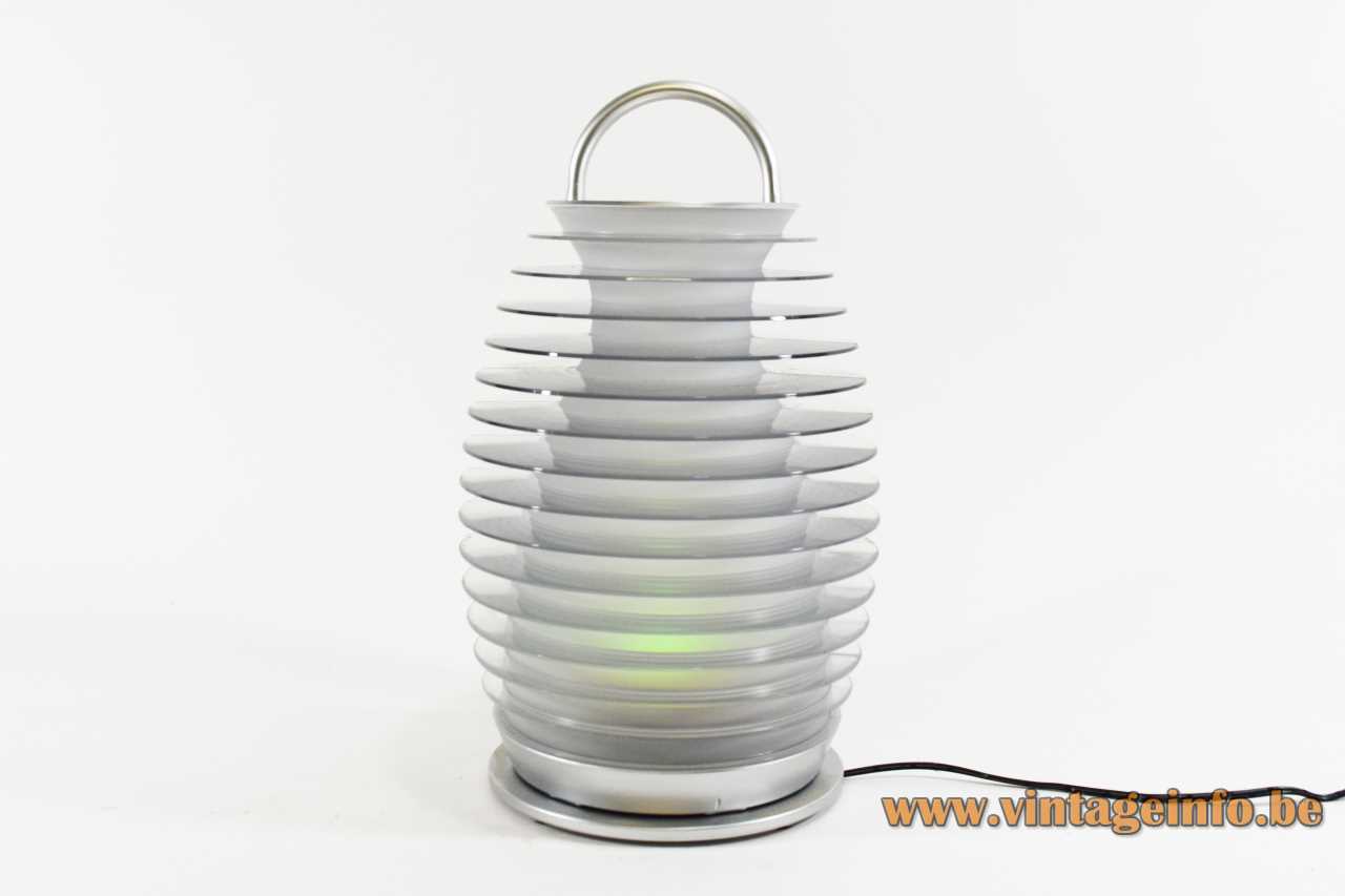 Mathmos Bump table lamp round base portable convex heatsink lantern lampshade LED 2000s United Kingdom