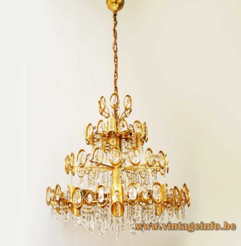 Palwa Oval Rings Crystal Beads Chandelier 6
