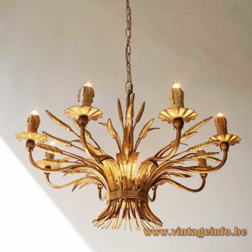 Sheaf Of Wheat Toleware Chandelier 2