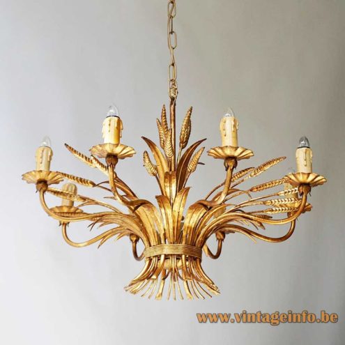 Sheaf Of Wheat Toleware Chandelier 5