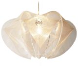 Sompex nylon thread pendant lamp clear acrylic slats braided wire round lampshade 1960s 1970s Germany