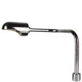 Stoa clamp desk lamp design: Lluís Porqueras round base adjustable chrome rod tubular lampshade 1970s Spain