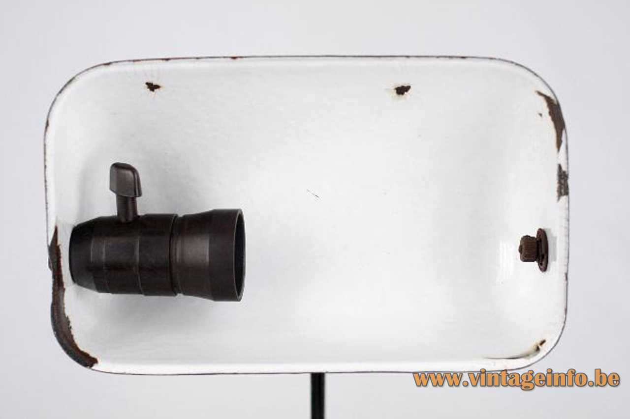 Viktoria bankers desk lamp elongated white inside metal lampshade 1920s 1930s Germany E27 socket