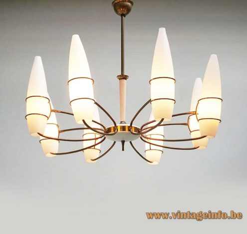 1960s Opal Cones Chandelier 6