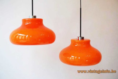 1970s Orange Glass Pendant Lamp 6