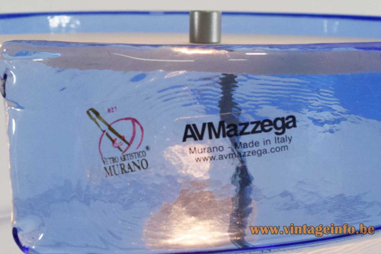 AV Mazzega Riflessi table lamp rectanugular transparant label 027 2000s Murano Italy