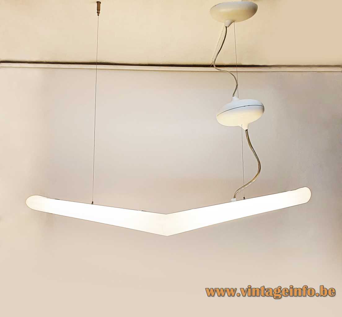 Artemide Mouette Mini pendant lamp 2004 design: Jean-Michel Wilmotte plastic wing shaped lampshade Italy fluorescence