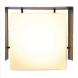 BEGA square wall lamp black metal base opal glass lampshade 1960s 1970s Germany E27 socket