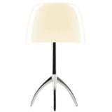 Foscarini Lumiere Grande table lamp 1990 design: Rodolfo Dordoni tripod aluminium base glass mushroom lampshade Italy