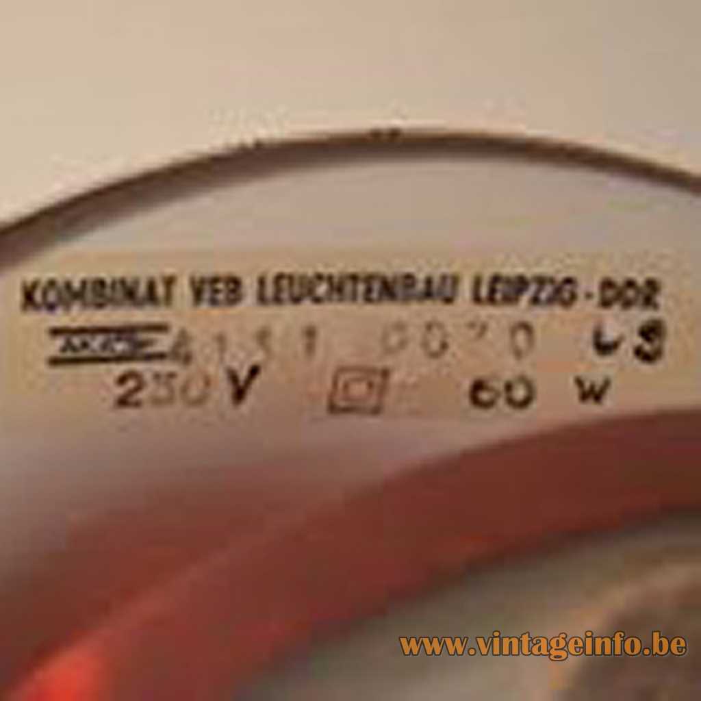 Kombinat VEB Leuchtebau Leipzig DDR label
