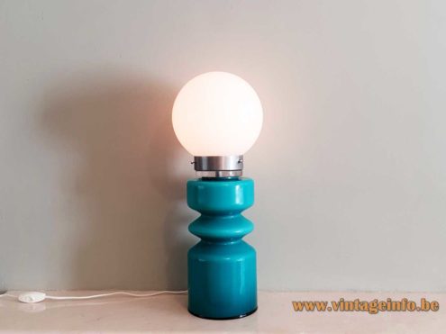 Turquoise Glass Table Lamp 1