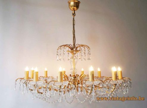 1970s Crystal Glass Chandelier 1