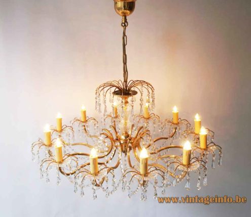 1970s Crystal Glass Chandelier 2