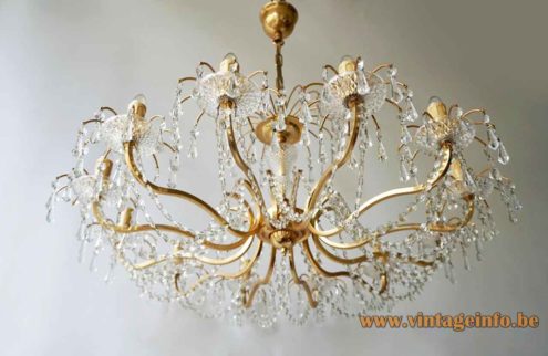 1970s Crystal Glass Chandelier 6