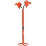 Anders Pehrson Bumling floor lamp orange tubular base & rods gooseneck round lampshades 1960s Atelje Lyktan Sweden