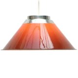 Ateljé Lyktan Mars pendant lamp 1972 design: Per Sundstedt conical degrading orange acrylic lampshade Sweden 1970s