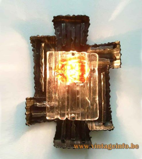 Brutalist Wrought Iron Wall Lamp 1