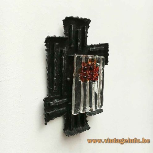 Brutalist Wrought Iron Wall Lamp 2