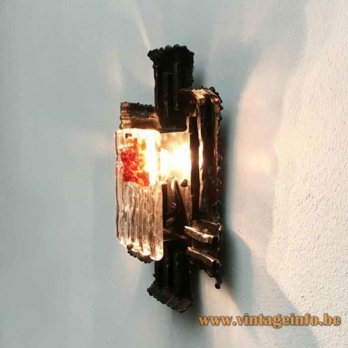 Brutalist Wrought Iron Wall Lamp 3