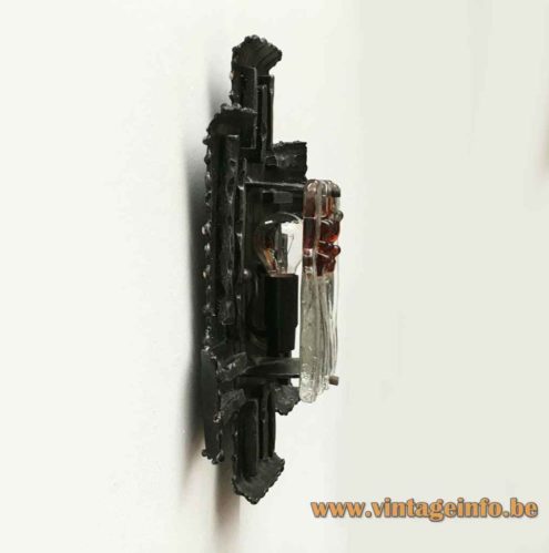 Brutalist Wrought Iron Wall Lamp 6