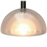 Carlo Nason LT 338 pendant lamp 4 clear Murano bubble glass lampshades 1970s AV Mazzega Italy