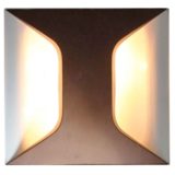 Dieter Witte Oyster wall lamp square metal lampshade bronze coloured diffuser 1960s Germany Staff Leuchten