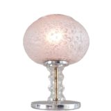 DORIA glass globe table lamp round aluminium base glass rod & embossed hand-blown lampshade 1970s Germany