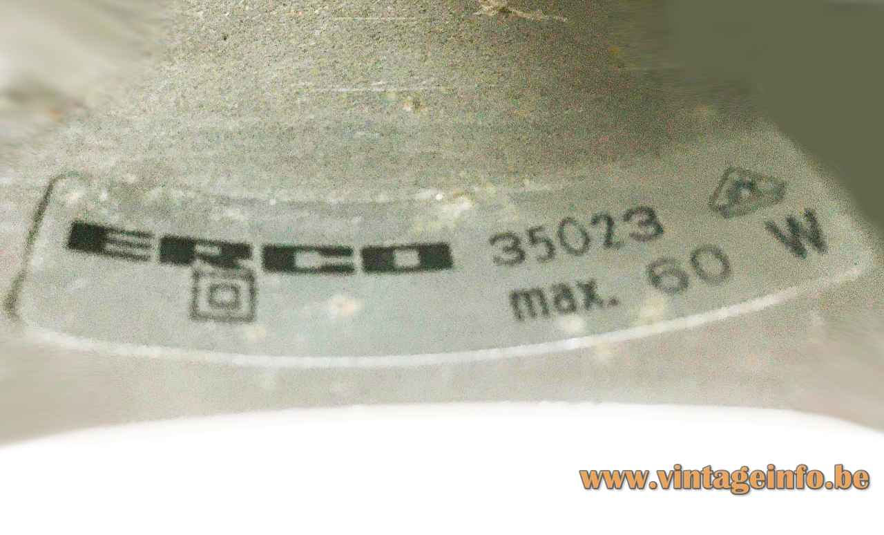 ERCO globe table lamp chrome 35023 label 60 Watt maximum Germany E27 socket