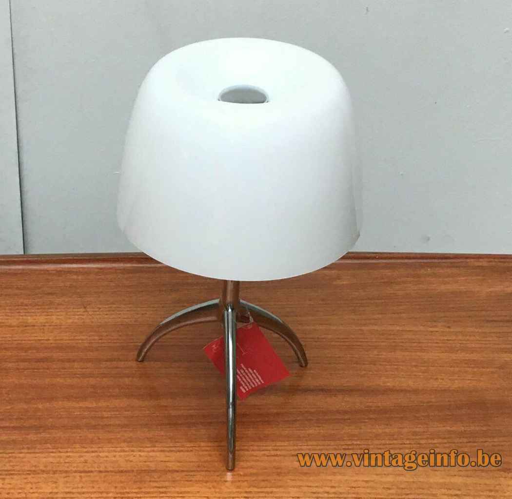 Foscarini Lumiere Grande table lamp 1990 design: Rodolfo Dordoni tripod aluminium base glass mushroom lampshade Italy