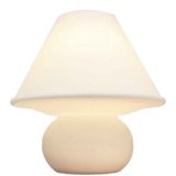 Glashütte Limburg 6249 table lamp frosted opal glass round base & mushroom lampshade 1970s 1980s Germany