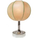 Goldkant Leuchten Salbo table lamp round chrome base cocoon plastic globe lampshade 1960s 1970s Germany
