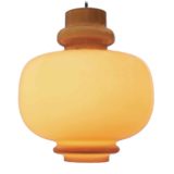 Hans-Agne Jakobsson Oplight 75 pendant lamp hand-blown brown glass lampshade 1970s Staff Leuchten Germany