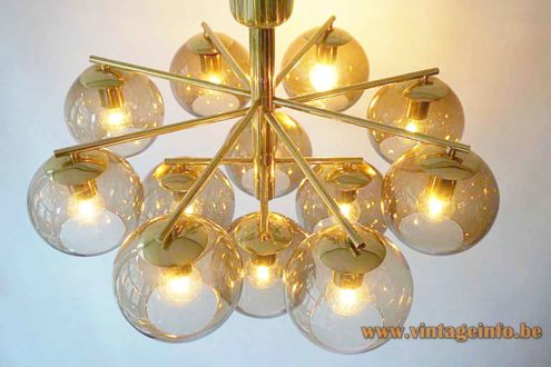 Hans Agne Jakobsson Style Smoked Globes Chandelier 1