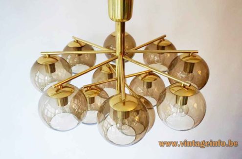 Hans Agne Jakobsson Style Smoked Globes Chandelier 2