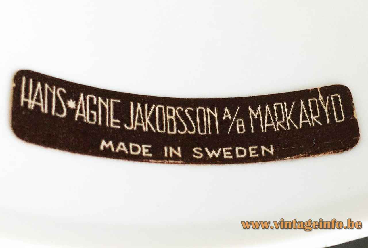 Hans-Agne Jakobsson T 526 chandelier black paper label 1964 design 1960s Sweden