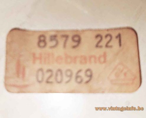 Hillebrand Wall Lamp 8579 Label