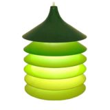 IKEA Duett pendant lamp green layerd aluminium discs lampshades 1983 design: Bent Gantzel Boysen E14 socket