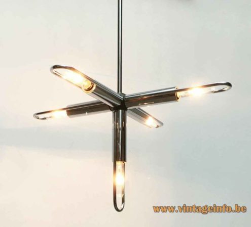 Kinkeldey Chrome Tubes Chandelier 6