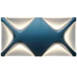 Klaus Link wall lamp rectangular silver grey metalic & white metal lampshade 1970s Heinz Neuhaus Leuchten Germany