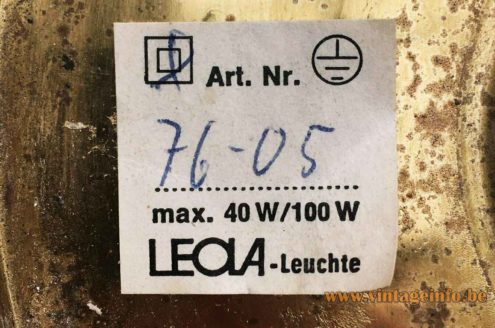 Leola Brass Flush Leola Leuchte Label