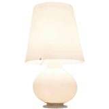 Max Ingrand FontanaArte 1853 table lamp 1954 design round base opal globe conical frosted glass lampshade