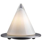 Peill+Putzler Dark 100 table lamp round titanium base opal pyramid glass lampshade Paul Neuhaus Germany
